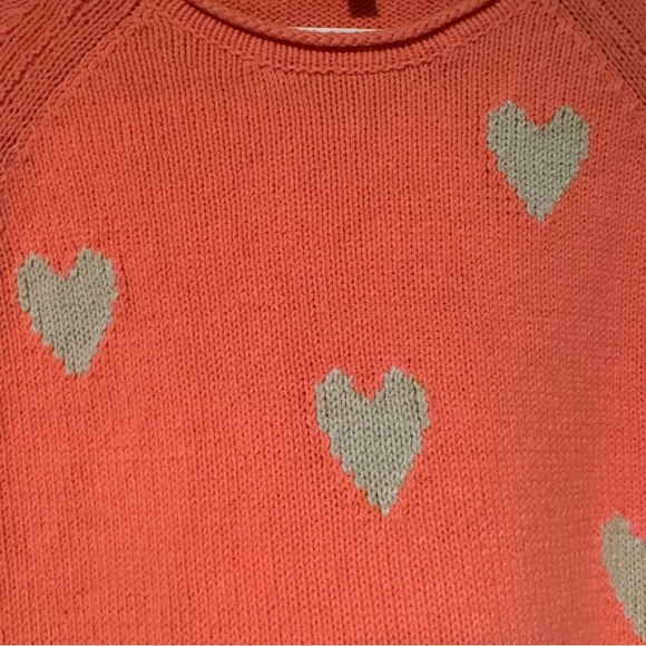 Lisa Todd Pink Love Wins Roll Neck Sweater with Gray Hearts Medium - Picture 3 of 5
